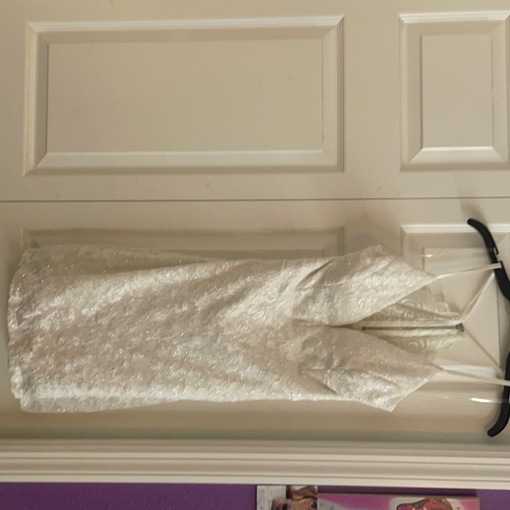 Short white sparkly dress